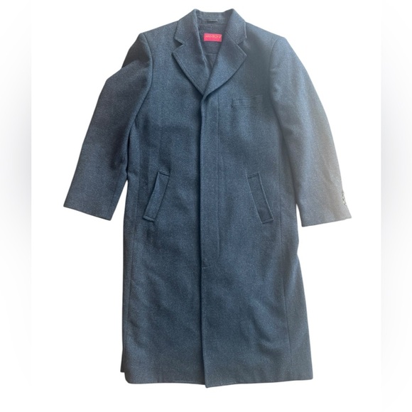 MANTONI TOP COAT CHARCOAL BLACK WOOL/CASHMERE - Picture 4 of 12